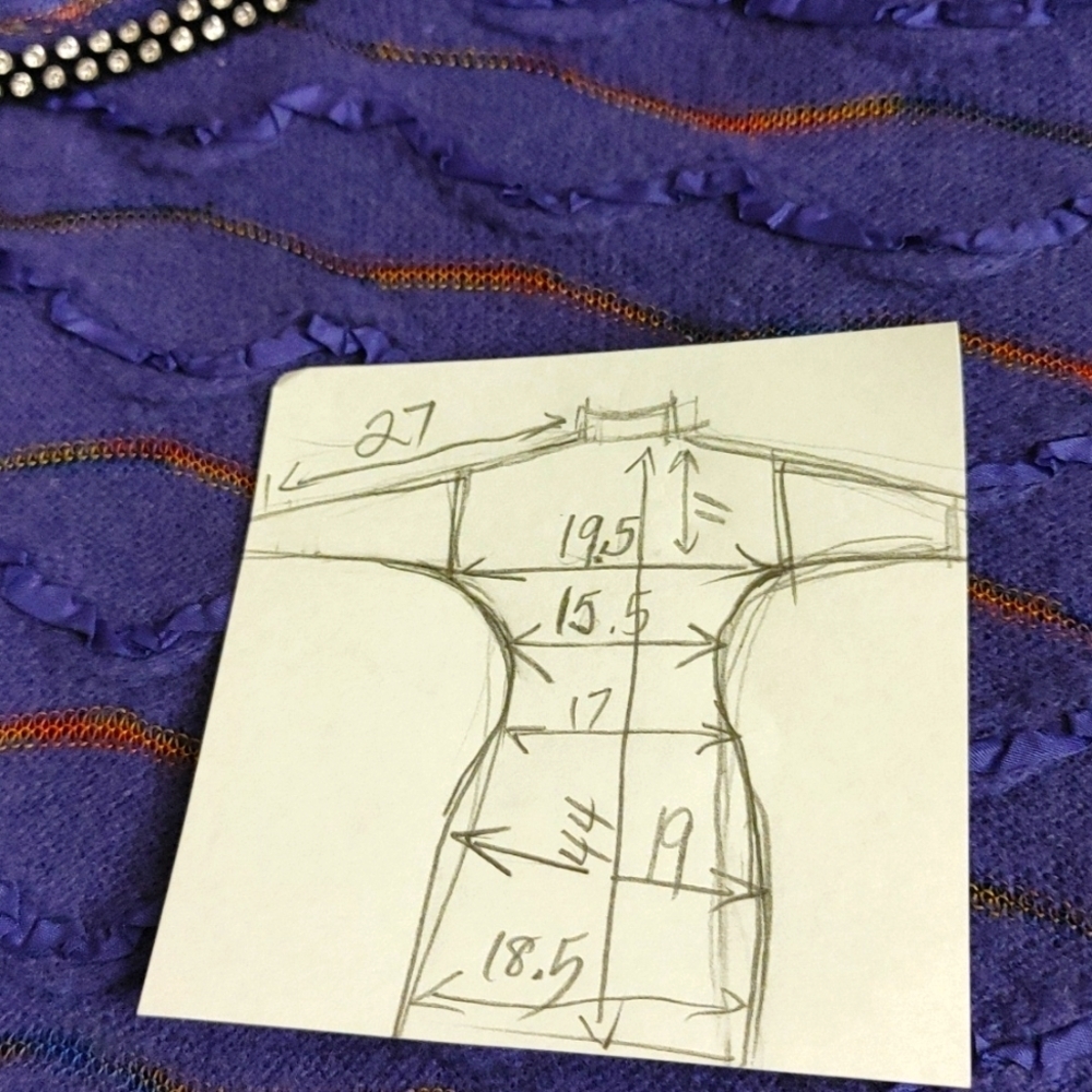 Vintage 80s Purple Long Shift Dolman Sleeves Dress with Texture - Picture 14 of 16